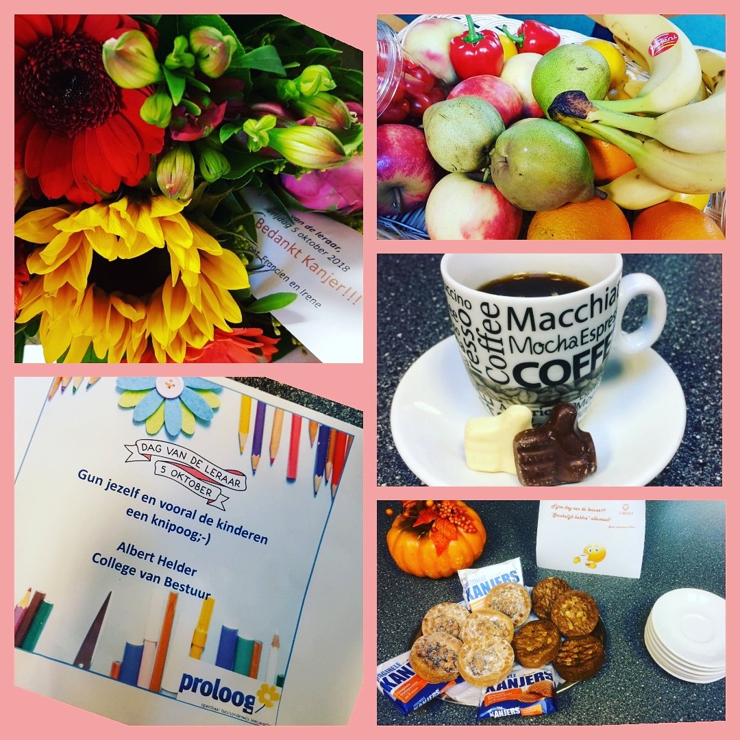 "Dag van leerkracht": ons geweldige team van leerkrachten @kc_dewielen <a href="/Proloog_lwd/">Proloog basisonderwijs</a>  even goed in het zonnetje gezet! #trots