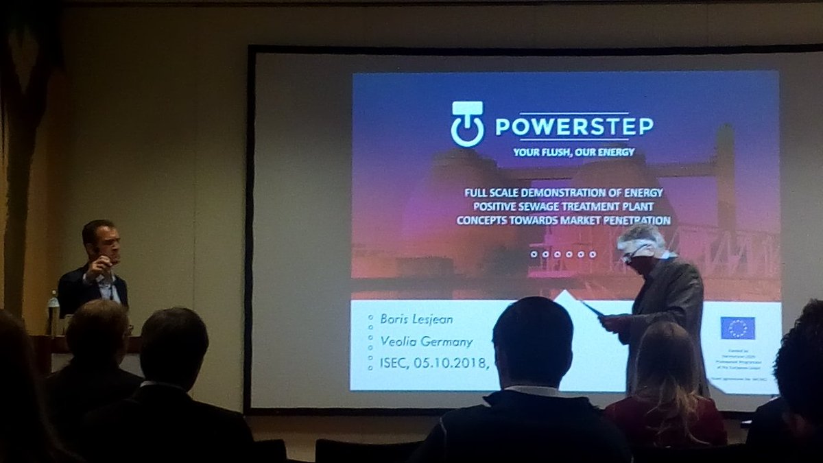 CLoderer's tweet photo. Nice presentation from Boris Lesjean giving an overview about best examples of WWTP as Energy Recovery Factories Like we have done in #POWERSTEP_EU @VeoliaDE @kompetenzwasser https://t.co/zRsDdawqcA