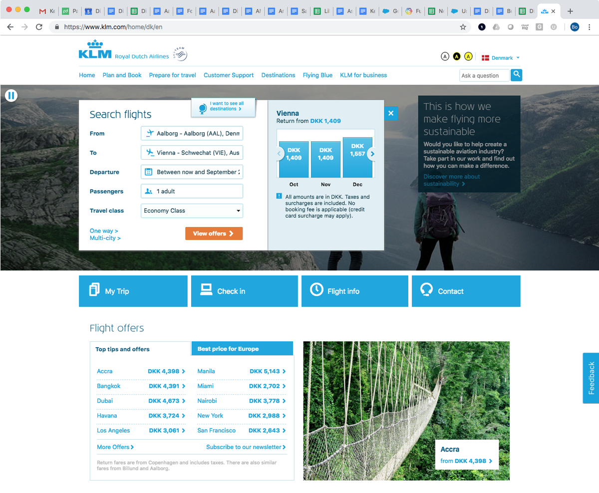 Alroe's tweet photo. @KLM What's happening with the website; where to log in? Happens often. How to access my account? Thanks in advance. https://t.co/e1Mn8iTtbB