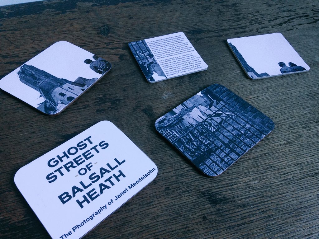 Our new set of coasters celebrating the #creativity and life of #BalsallHeath via @OrtGallery's great exhibition earlier this year. #JanetMendelsohn #coworking