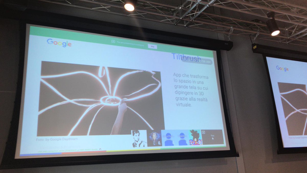 allysin1's tweet photo. Dipingere in 3D grazie alla realtà virtuale... è già possibile con Tilt Brush! Sarebbe fantastico poterlo provare dal vivo! Grazie a @SIMO2 per avermelo fatto scoprire 😀 oggi al #GDAR @googleitalia!
#RealtàAumentata @WorkWideWomen #AR #VR #GoogleDays https://t.co/xz5j2LXtU1