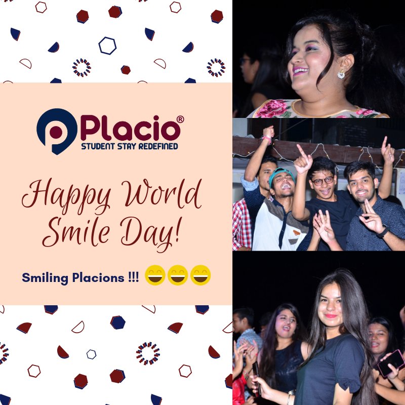 placioindia's tweet photo. Share your smile with the world its a symbol of friendship and peace !!!
#WorldSmileDay #SmileDay2018 #LifeAtPlacio #Placions #PlacioIndian #StudentHousing #CorporateHousing #StudentStayRedefined #DelhiNCR #Lucknow #Indore https://t.co/TlceuMbPSF