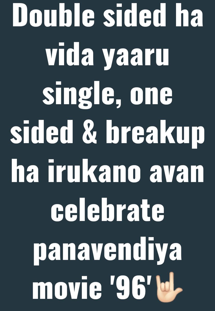 JoshuaJeym's tweet photo. My Whatsapp Status after watching #96TheMovie 😥..Thanks to @Premkumar1710, @VijaySethuOffl & @trishtrashers for this epic😍.. #96CelebrationOfLove #96TheFilm #96SoulfulHit #96Review https://t.co/7jYSyIc5YF