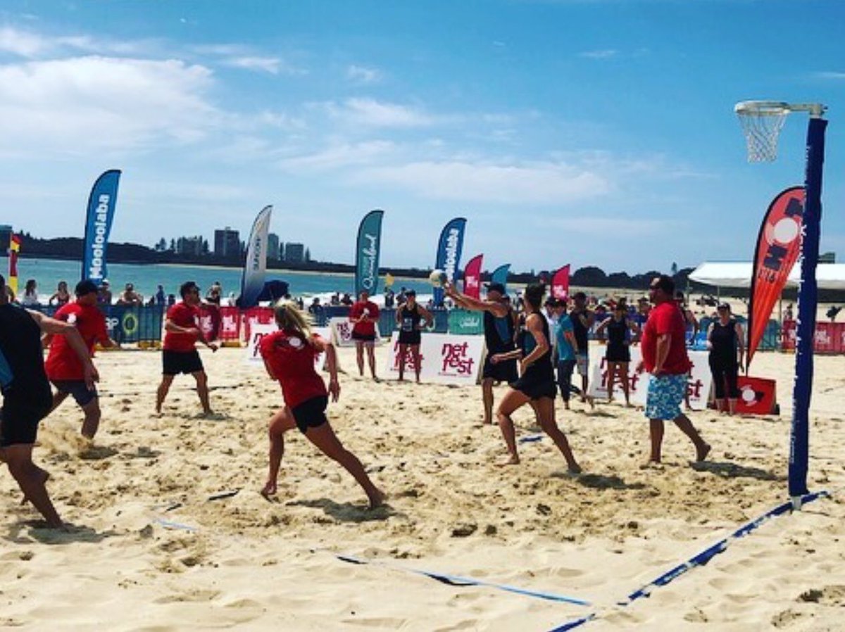 CouncilSCC's tweet photo. It’s all happening at #Netfest day 1!
3 days of #netball and family fun across #Maroochydore Multisports Complex and #MooloolabaBeach
📷 @RadioHot91
#netfest2018 #VisitSunshineCoast #mooloolaba #localgovqld #beachnetball https://t.co/19uDwmi1Pj