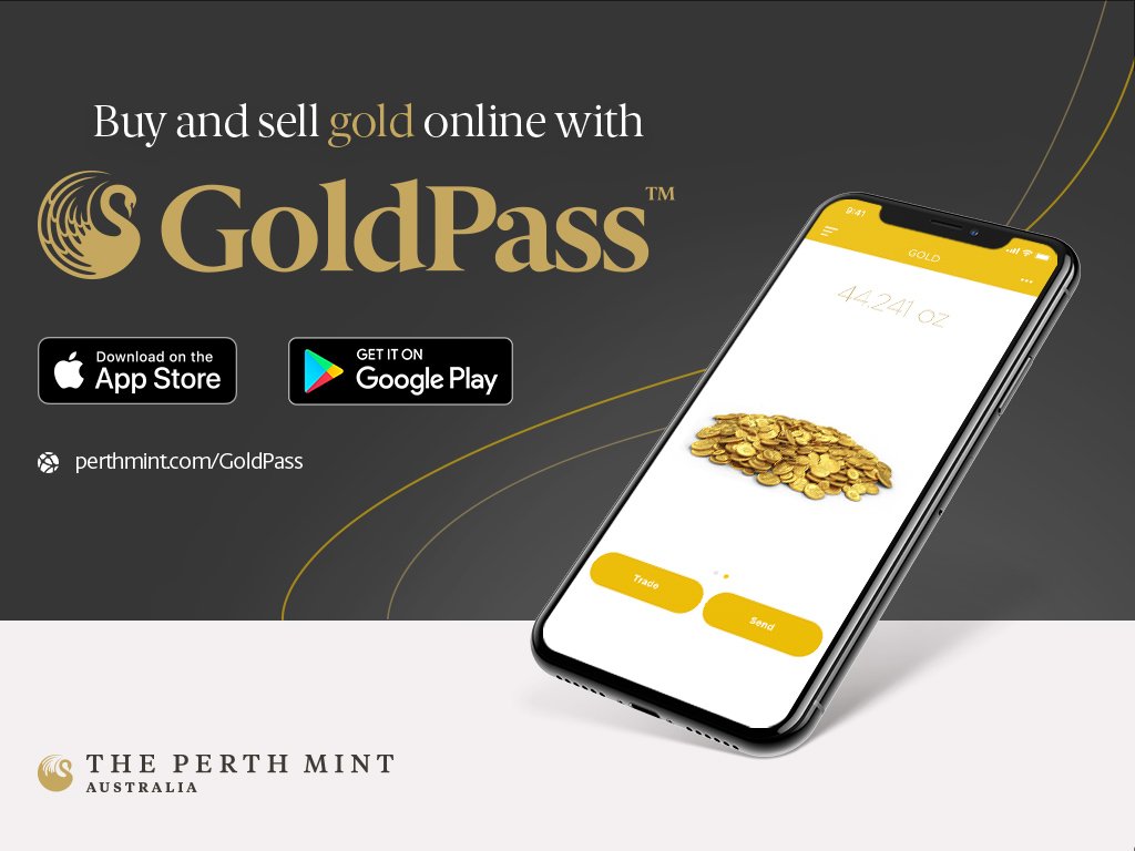perthmint's tweet image. Download GoldPass™ now, the smartphone app that makes it easier than ever to #invest in #gold via digital certificates fully backed by physical Perth Mint gold. Available for Apple and Android perthmint.com/goldpass.aspx