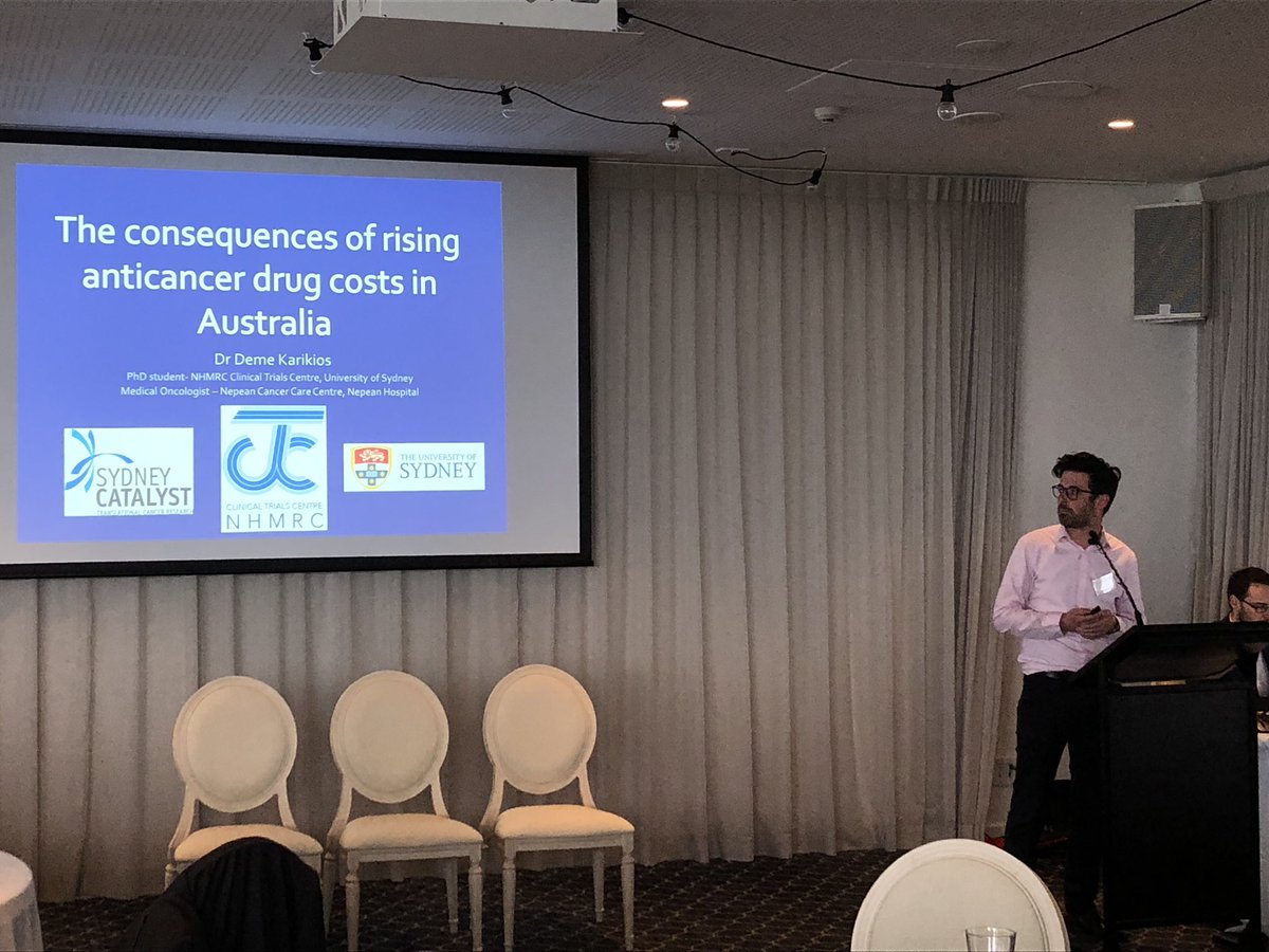 Pei Ding (@peini_ding) on Twitter photo Interesting talk by Dr Deme Karikios on his PhD research on the consequences of rising anti cancer drug costs <a href="/DKarikios/">Dr Deme Karikios</a> #CONCERT #TCRW Interesting talk by Dr Deme Karikios on his PhD research on the consequences of rising anti cancer drug costs <a href="/DKarikios/">Dr Deme Karikios</a> #CONCERT #TCRW
