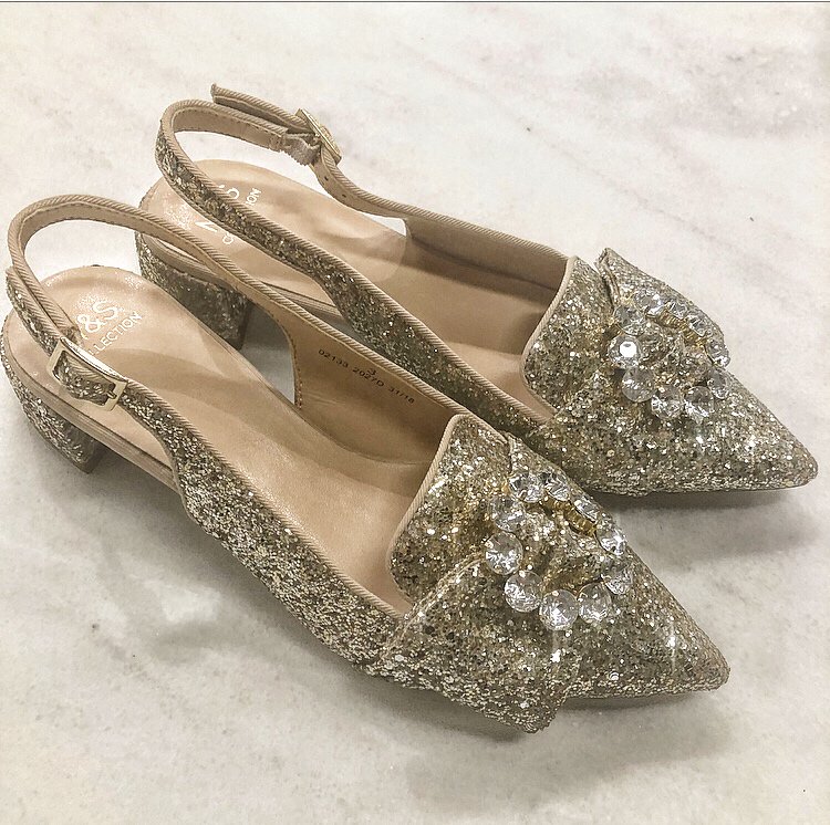 m&s gold shoes