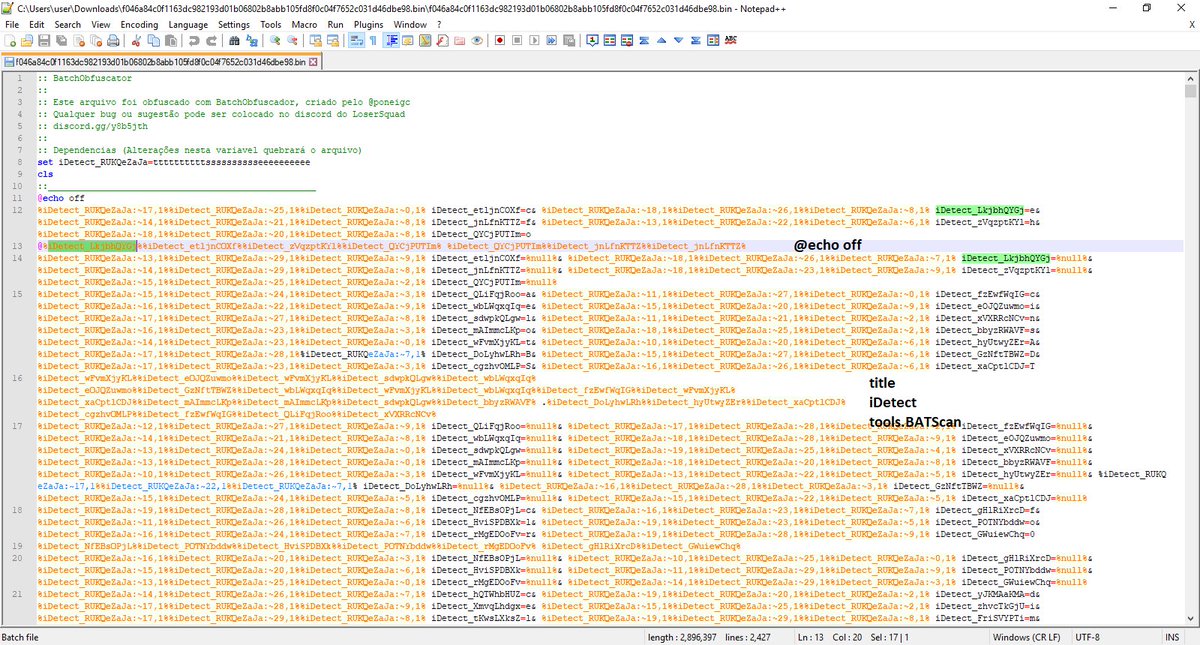 DissectMalware's tweet photo. Interesting #bat obfuscation, what's the tool?
https://t.co/fKwc4ESti7 https://t.co/Wt7NeV3Rk5