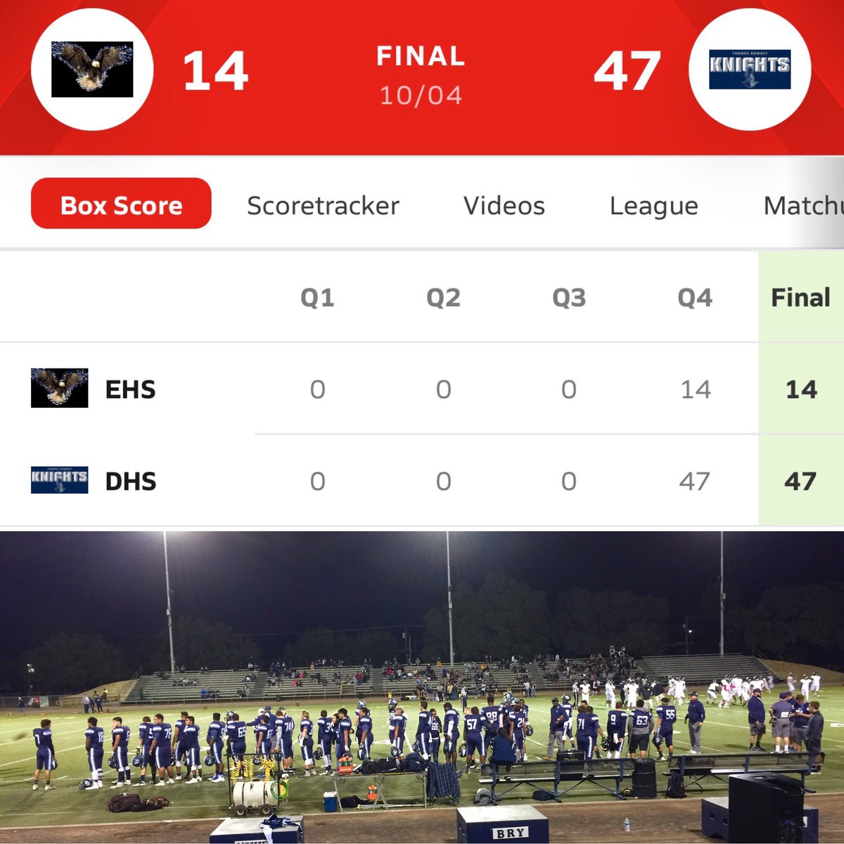 PericoDuran11's tweet photo. Congrats Knights, nicely done!! #Team67 #ThursdayKnights #CCAL https://t.co/WmOzRehLpC
