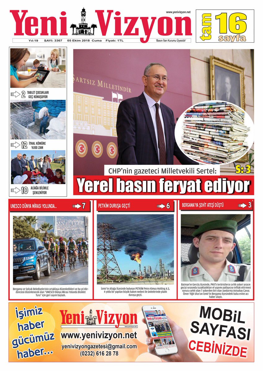 yenivizyon gazetesi (@yenivizyong) on Twitter photo #Yenivizyon Gazetesi / Sayı 3367
yenivizyon.net/egazete/yeni-v…
#Aliağa #izmir #dto #Kütahya #Balıkesir #Uşak #Afyonkarahisar #Manisa #Denizli #Muğla #Aydın <a href="/AtillaSertell/">🇹🇷 Atila Sertel</a> <a href="/izmirbld/">İzmir Büyükşehir Belediyesi</a> #şehit <a href="/senolgok/">Şenol Gök</a> <a href="/chpizmiril/">CHP İZMİR İL BAŞKANLIĞI 🇹🇷</a>
<a href="/PetkimOfficial/">Petkim</a> #Bilim <a href="/aydinsengul35/">Aydın Şengül</a> <a href="/Akparti/">AK Parti</a> #UNESCO #Brunson #kömür #Yenivizyon Gazetesi / Sayı 3367
yenivizyon.net/egazete/yeni-v…
#Aliağa #izmir #dto #Kütahya #Balıkesir #Uşak #Afyonkarahisar #Manisa #Denizli #Muğla #Aydın <a href="/AtillaSertell/">🇹🇷 Atila Sertel</a> <a href="/izmirbld/">İzmir Büyükşehir Belediyesi</a> #şehit <a href="/senolgok/">Şenol Gök</a> <a href="/chpizmiril/">CHP İZMİR İL BAŞKANLIĞI 🇹🇷</a>
<a href="/PetkimOfficial/">Petkim</a> #Bilim <a href="/aydinsengul35/">Aydın Şengül</a> <a href="/Akparti/">AK Parti</a> #UNESCO #Brunson #kömür