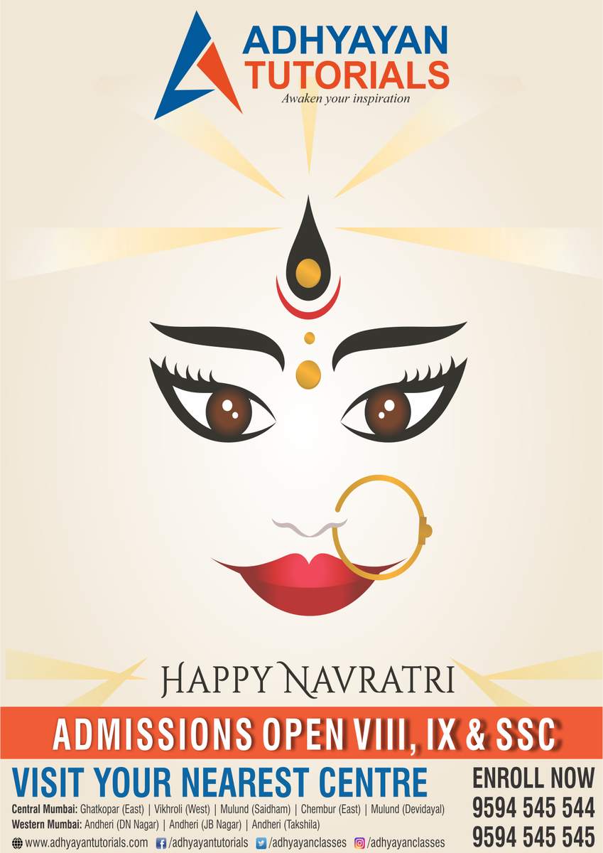 AdhyayanClasses's tweet photo. This #Navratri, lets worship goddess to eradicate ignorance as she is the one who imparts us with immense knowledge and creativity. 

#Adhyayan #AdhyayanTutorials #AT #HappyNavratri https://t.co/nA9NpFeg74