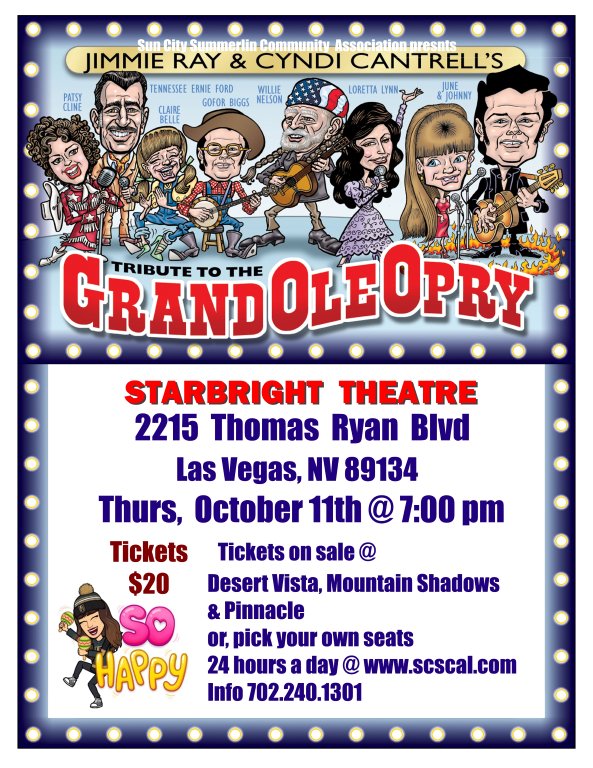 #GrandOleOpry Salute in <a href="/LasVegas/">Las Vegas (Parody)</a> in #Summerlin @ #StarbrightTheatre <a href="/Thursday/">Thursday</a> #Oct11 #reservedSeats scscai.com  info JimmieRayCantrell.com