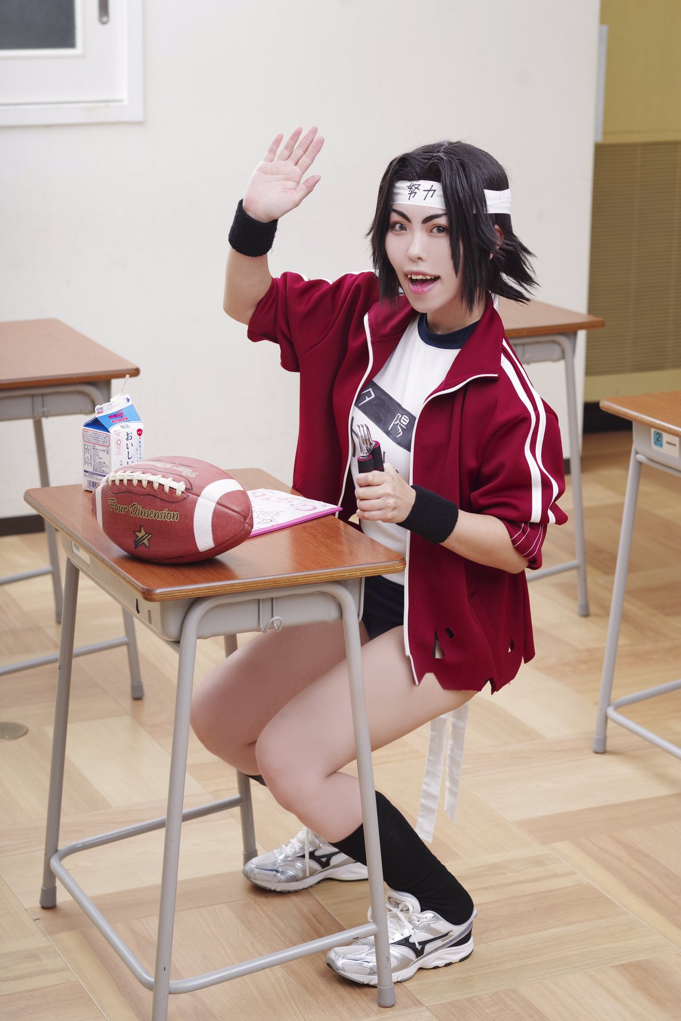 たつあ 全員確保 コスプレ アイシールド21 夕陽ガッツのマネージャー 紺上 勝子 17歳 部活の為に いつも鍛錬を怠らないガッツな娘 登下校はウサギ跳び 授業はいつでも空気イス 0929ic21マネ併せ 紺上勝子 たつあ Photo