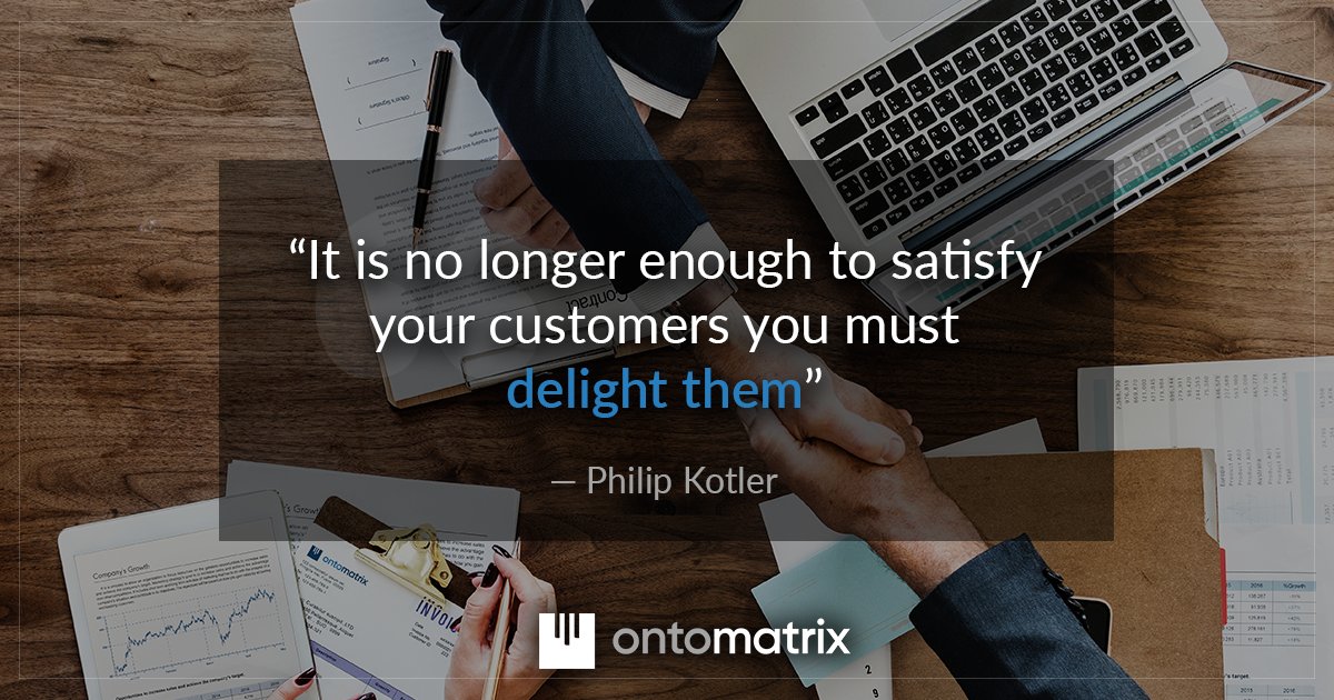 ontomatrix's tweet photo. It is no longer enough to satisfy your customers you must delight them - Philip Kotler
#Ontomatrix #Digitalmarketing #FridayMotivation https://t.co/k5tMnqzR0Y