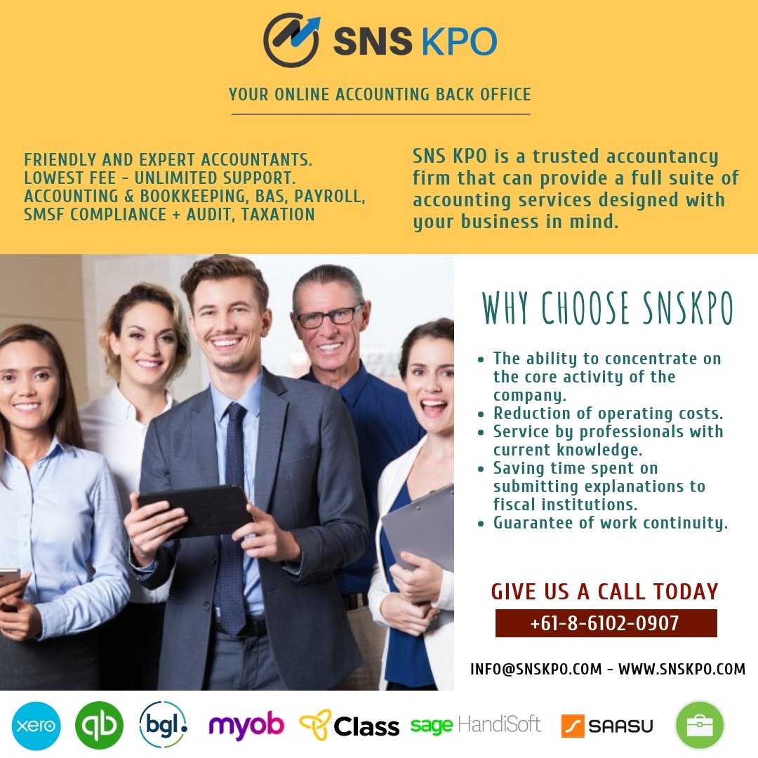 snskpo's tweet photo. SNS KPO Pty Ltd The dependable source for meticulous accounting outsourcing and ROI. https://t.co/KG1KKqvM6K

#Outsource #Bookkeeping #Accounting #Outsourcing #Payroll #Taxation #SMSF #BAS https://t.co/g5vsezQZTM