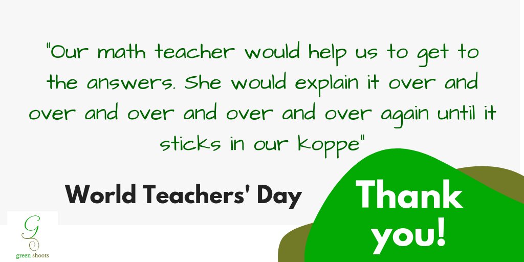 GreenShootsEdu's tweet photo. #ThankYou
#WorldTeachersDay https://t.co/FwI76KkEq6