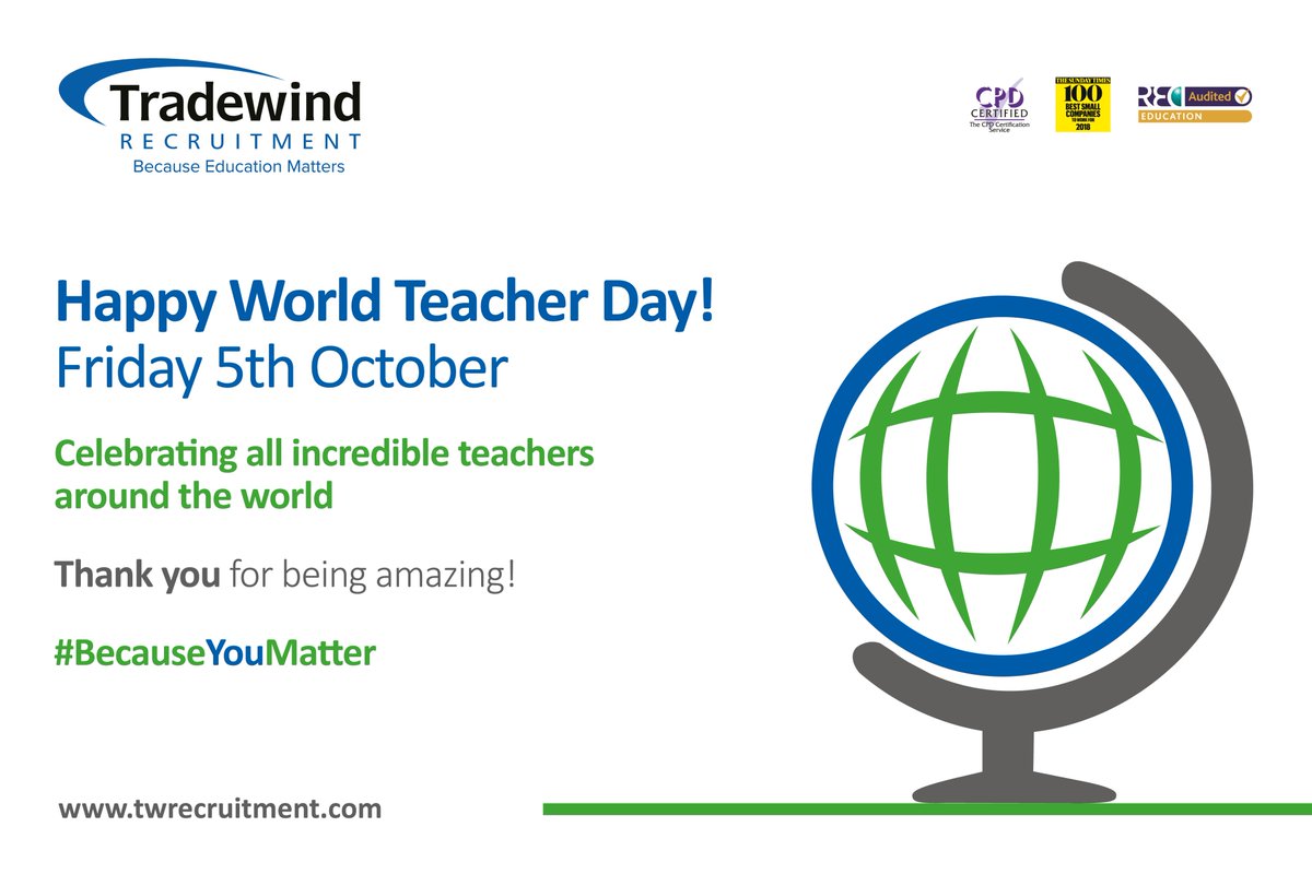 To teach is to touch a life forever. #worldteacherday #becauseyoumatter #supplyteaching #education #tradewindrecruitment #teaching