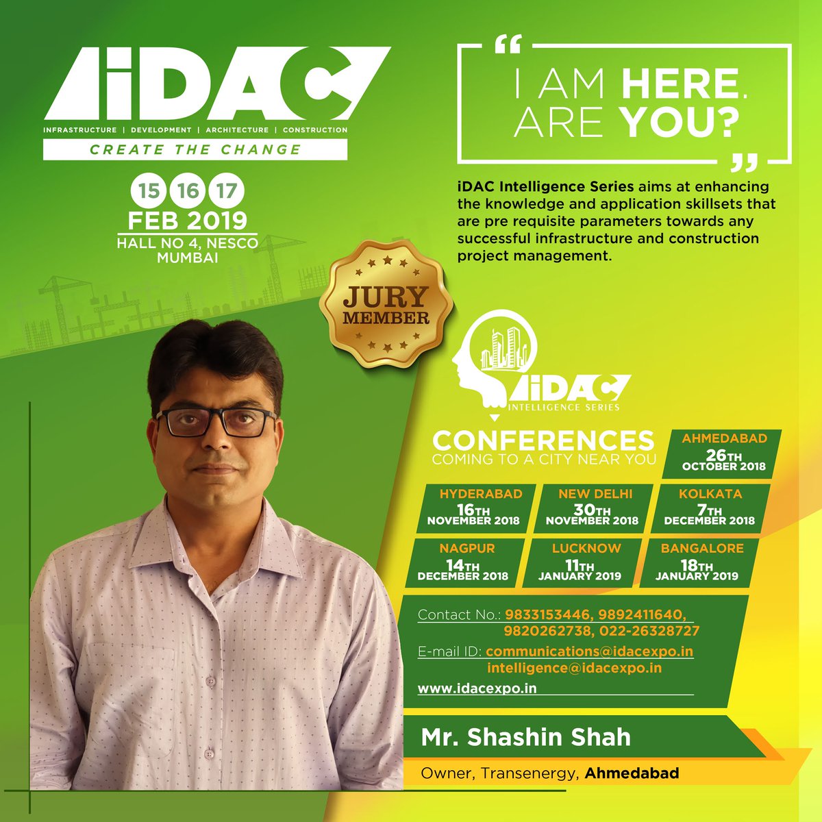 IDACExpo's tweet photo. We are proud to have Mr. Shashin Shah as one of our esteemed Jury Members for the #IDACIntelligenceSeries.
#IntelligenceSeries #Jury #JuryMember #Competition #ShashinShah #Transenergy #Owner #Proprietor #MEPDesign #ElectricalConsultant #MEPServices #ElectricalEngineer https://t.co/V7JwjjloVa