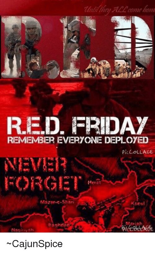 skramerbyu_82's tweet photo. 🇺🇸MAGA Patriots it’s time to get  #Magavated cuz it’s   #REDFriday Wear RED today2

REMEMBER 🔴
EVERYONE ⚪️
DEPLOYED 🔵

Pray for all men&amp;women serving selflessly 🙏🏻🇺🇸🦅❤️
#UntilTheyAllComeHome 

#FreedomIsntFree 🇺🇸
#NeverForget 🇺🇸
#CodeOfVets 🇺🇸 https://t.co/K4xHWM6jMy