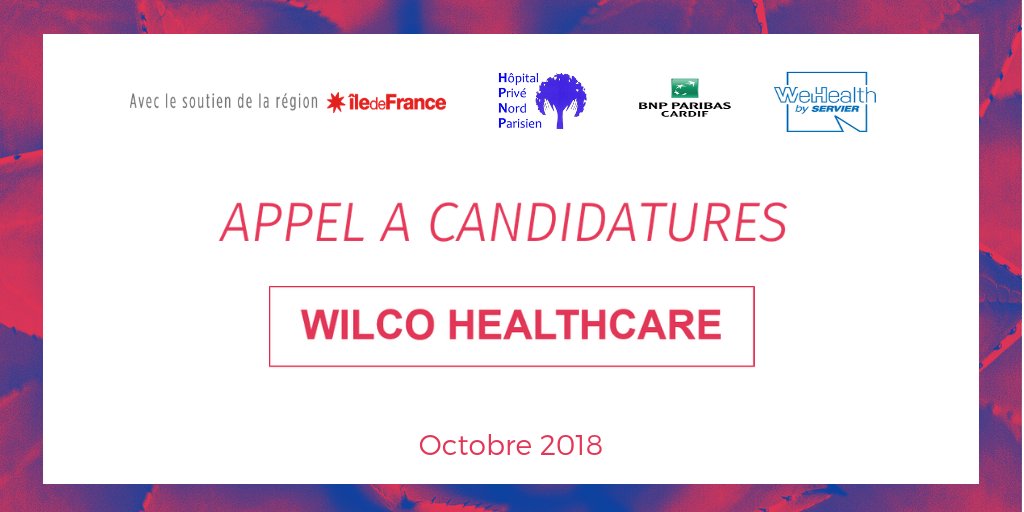 WILCO_startup's tweet photo. 📣  L'appel à candidatures pour rejoindre l'accélérateur @WILCO_startup #Healthcare est ouvert ! Vous êtes une startup #Esanté #Biotech #Medtech #Silverco ? Postulez jusqu'au 28 Octobre par ici 👉 https://t.co/Wv0zCYoMLT https://t.co/BCRi014VbN