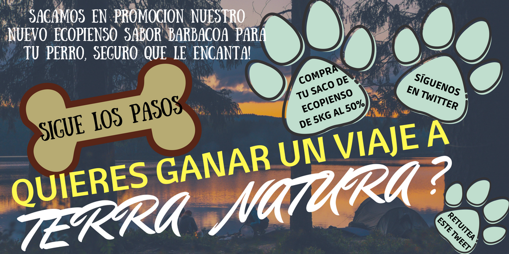 Zarpazo6's tweet photo. Quieres ganar un viaje a Terra Natura? Es muy fácil, sigue los pasos: Compra un saco de nuestro ecopienso sabor barbacoa para perro, síguenos en twitter y dale RT este tweet. https://t.co/AZJPCqqtQE