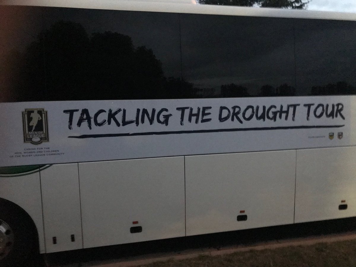 On the road in Coolah. Massive thanks to ⁦@menofleague⁩ for supporting regional areas!! 👍🏻 Country people been doing it tough. Some amazing people in the Rugby League Community ⁦<a href="/NRL/">NRL</a>⁩ ⁦@CountryRL⁩