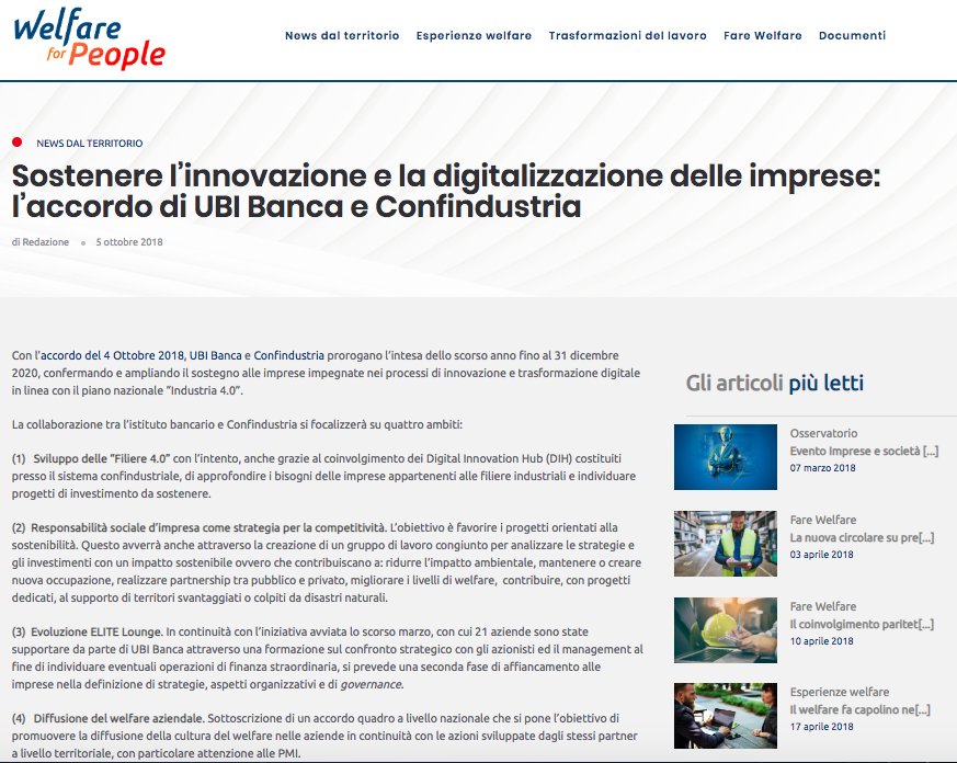 ADAPTwelfare's tweet photo. L'accordo tra #UBI Banca e @Confindustria a sostegno dell’innovazione e della #digitalizzazione delle imprese ➡️ sviluppo di filiere 4.0, #RSI come strategia per la competitività, iniziativa #EliteLounge e diffusione del #WelfareAziendale 📝 https://t.co/G1zptBUeEz https://t.co/EoaxVmllHt