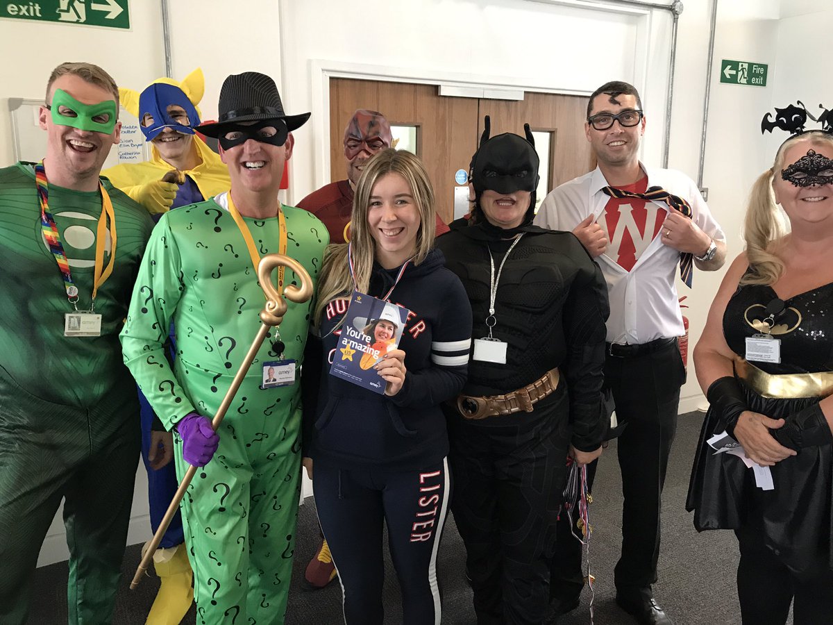 StuartJonesCX's tweet image. The amazing @Ameyplc shared services team, celebrating our customer service super heroes for #NCSW18 @instituteofcs