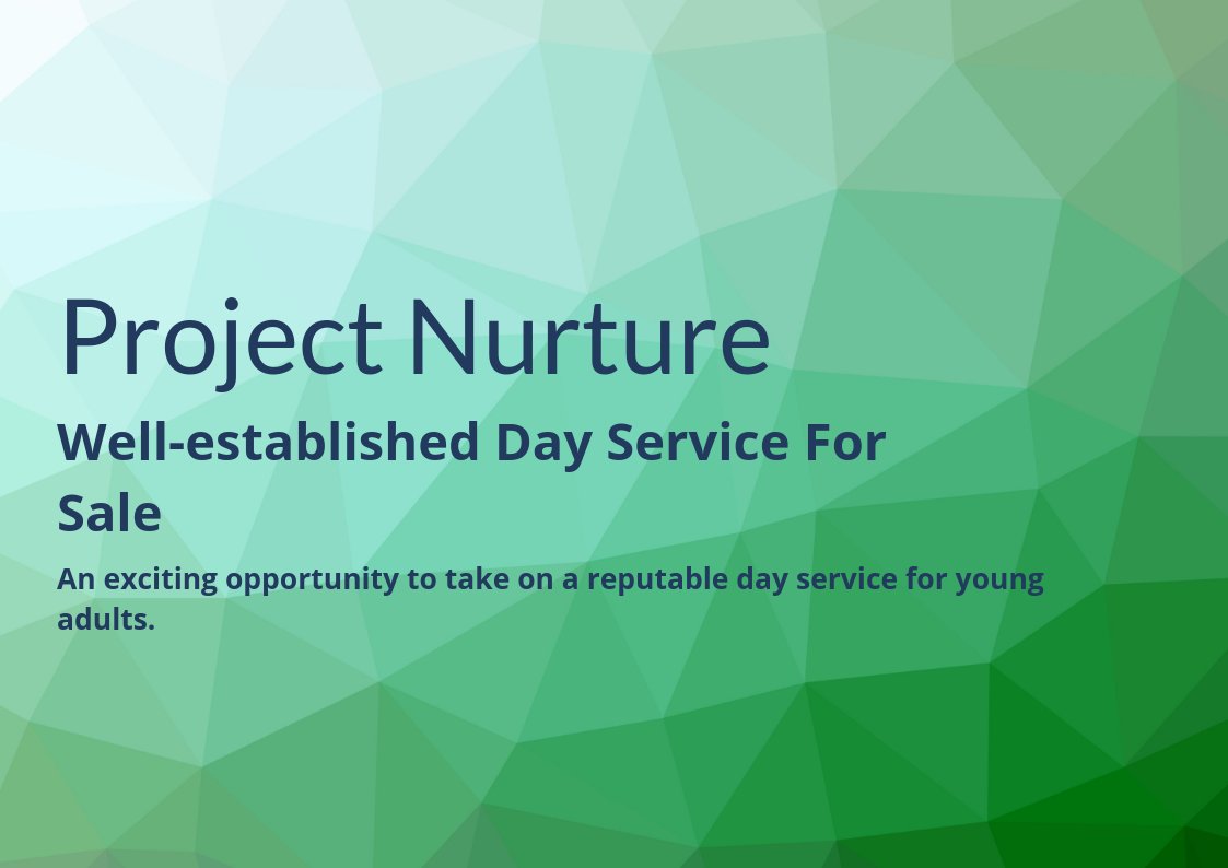 Intelligent Care are marketing this well-established day service for young adults in #Norfolk! #businessforsale #carebusiness #careservice

bit.ly/2yfIgYv