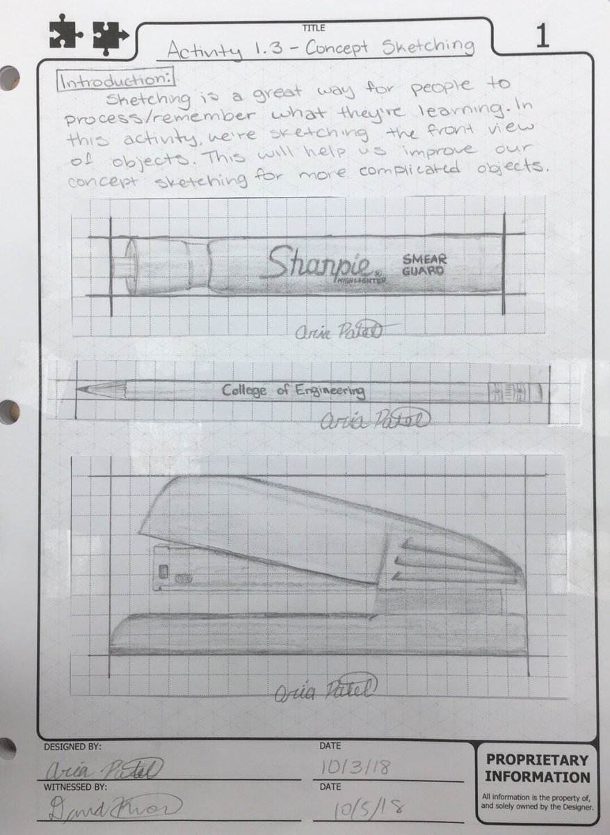 ariappatel's tweet image. Learned about perspective in PLTW. Drew my first concept sketches. #SELC #GBSengineering