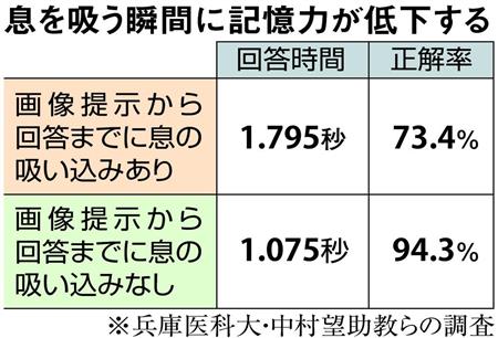 ライブドアニュース 500rt 発見 息吸う瞬間に記憶力低下 兵庫医科大グループが発表 T Co Ttiqcloek4 これまで呼吸が脳の 海馬 に影響することは分かっていたが 実験の結果 吸いこむときに記憶力が低下することが判明したという T