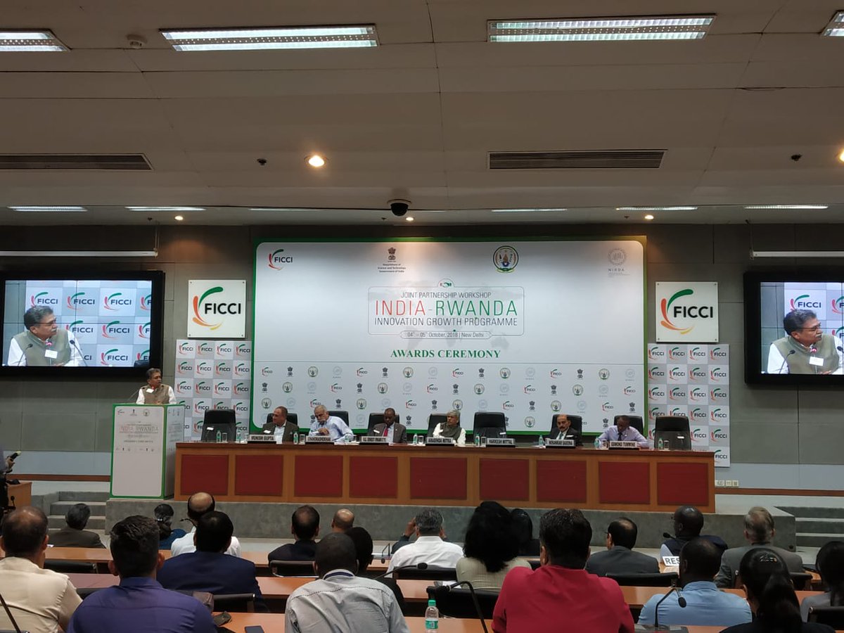 IR_IGP's tweet photo. We are joined today @ficci_india for the 1st Awards Ceremony of #IRIGP to felicitate the 11 matched partnerships that the programme has been able to facilitate as well as celebrate the successful culmination of the 1st year! #India #Rwanda @IndiaDST @ficci_india @RwandaIndustry https://t.co/qhHBNtWBmP
