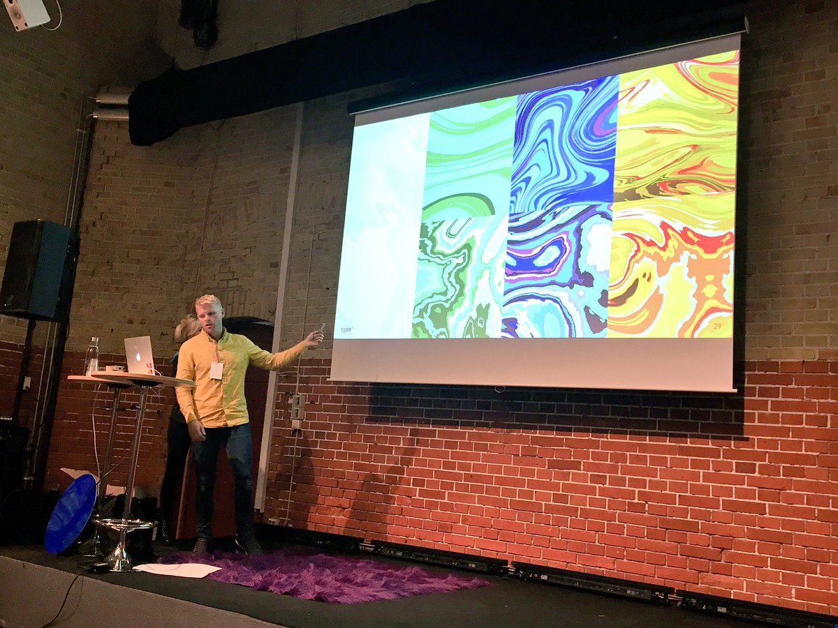 dangardenfors's tweet photo. Hey! It’s @e__we from @TOPPDesign presenting the algorithmic art of @Marble_cards https://t.co/bImk9CIAGt