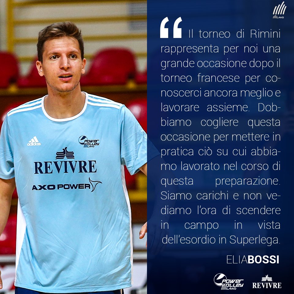 PowervolleyMI's tweet photo. 🎙 In vista della Rimini Volley Cup, ecco alcune delle dichiarazioni del centrale Elia #Bossi!
⠀⠀ ⠀
💪🏻 #FightingForYou
⠀⠀ ⠀
#PowervolleyMilano #ForzaMilano #TeamAdidas #AdidasVolleyball #Volleyball #Volley #Pallavolo https://t.co/FPgv2GSf8c