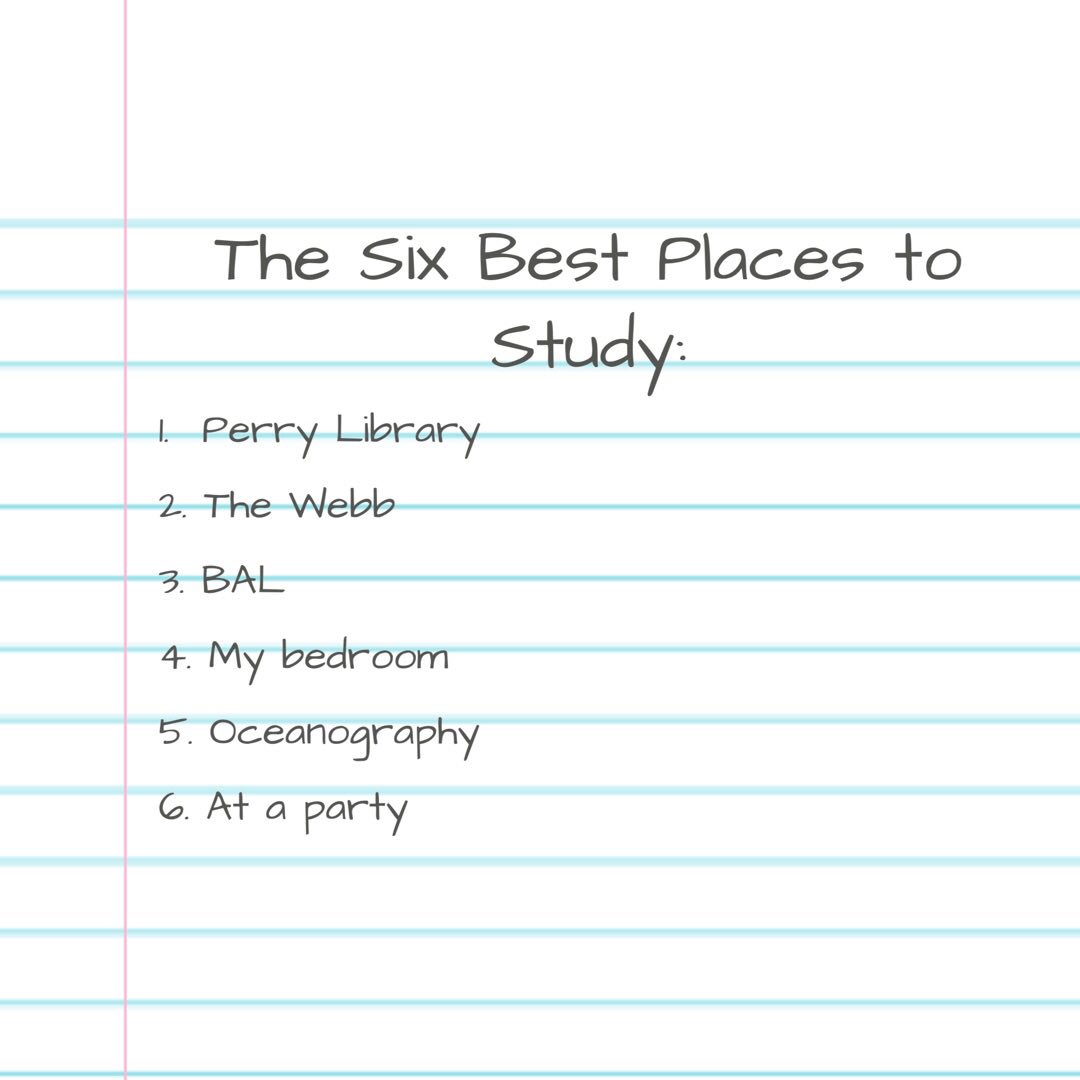 What are YOUR Six Best Places to Study Around Campus?! 👀📚

Link In Bio! Article by: Brooklyn McLain