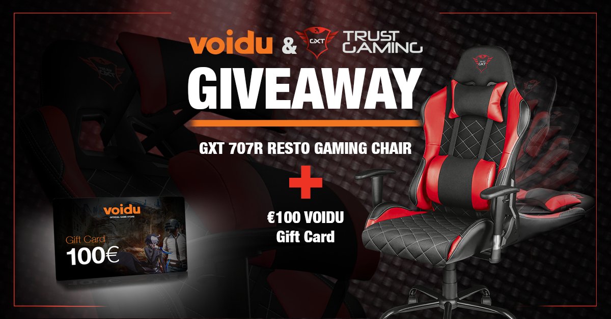 Voidu A Chance To Win The Stunning Gxt 707r Resto Gaming Chair 100 Voidu Gift Card Join Voidu Trust Gaming Giveaway Here T Co Yi3vidb3 Giveaway Gamingchair T Co Kyhypbk2rh