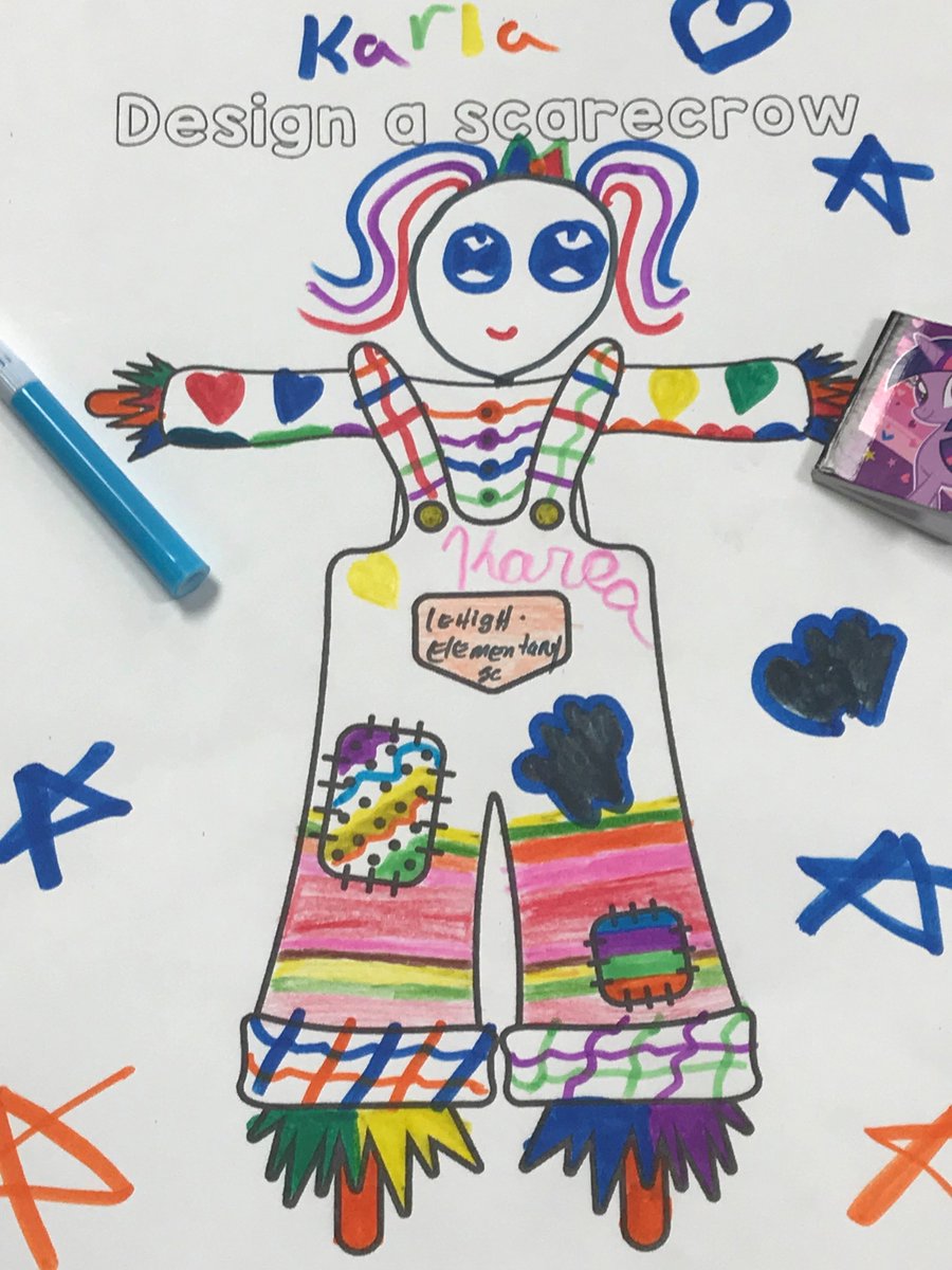 LehighElem's tweet photo. Our students are being so creative with the scarecrows for the Culver's Night Contest. They have until Monday to turn in their entries. #loveleeschools #LehighElem #CulversNight https://t.co/VsRAvqKofR