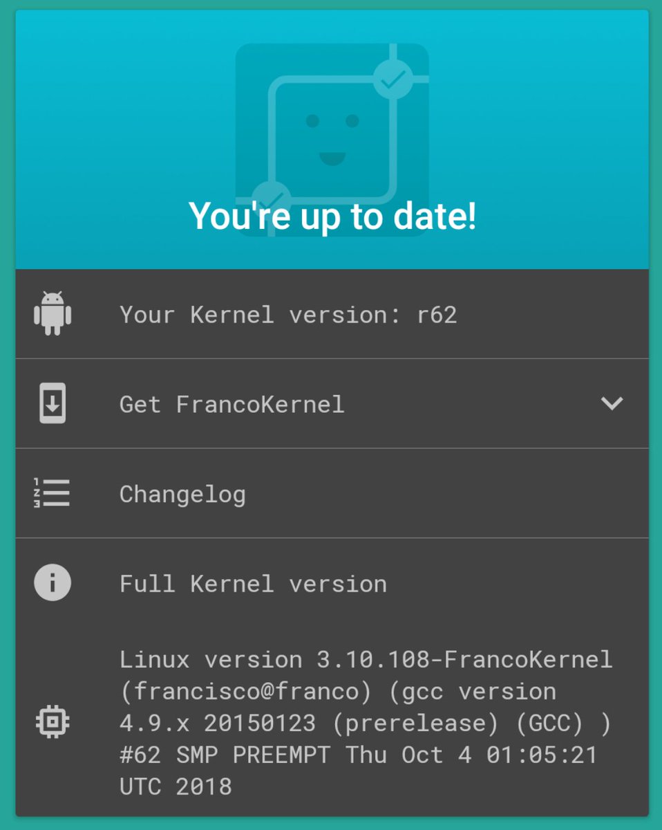 sGeekBlog's tweet image. Сегодня утром вышел октябрьский патч #FrancoKernel – r62. Все дружно объявляемся! ))