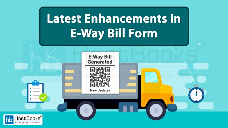 HostBooksIndia's tweet photo. Do you know what's new in E-Way Bill? Here is a list of all the latest enhancements made in the E-Way Bill system by the Government. https://t.co/EO80W1NOzf #ewaybillupdates #ewaybill #HostBooks #ewaybillsoftware https://t.co/Ty7soBTUOv