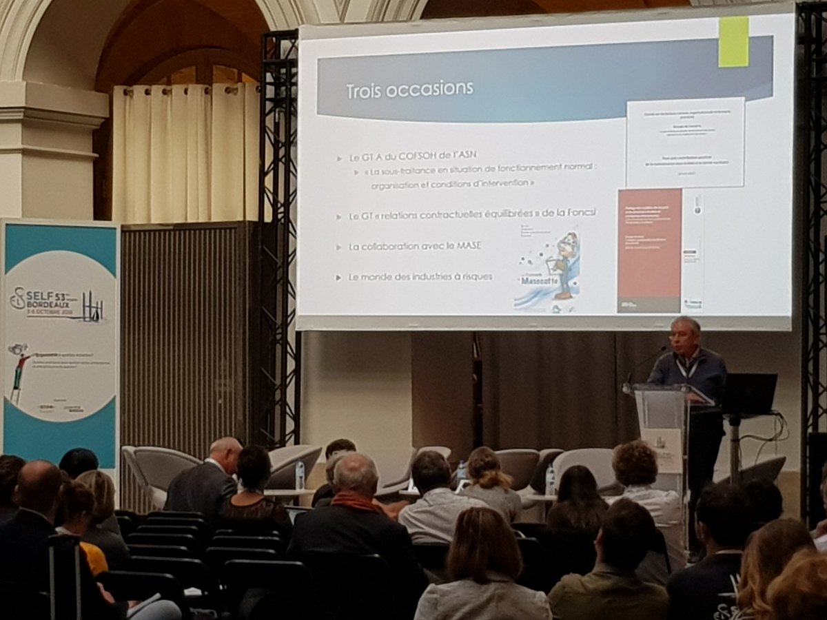 SELFergonomie's tweet photo. Intervention de Francois Daniellou au congrès de la #Self2018 #ergonomie pour parler des enjeux de sous-traitance : "sécurité papier ou sécurité travaillée ?" https://t.co/rJk3EKKu08