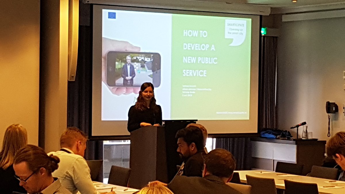 smarticipate's tweet photo. Retu Ylinen, city of Kuopio, Finland: 'smarticipate approaches citizens in a positive way and empowers citizens to contribute actively to their city. It depicts a revolution in city planning to see citizens not as consumers but producers.' At the 5th #Isocarp Congress @ISOCARP https://t.co/m4LKG1okN6