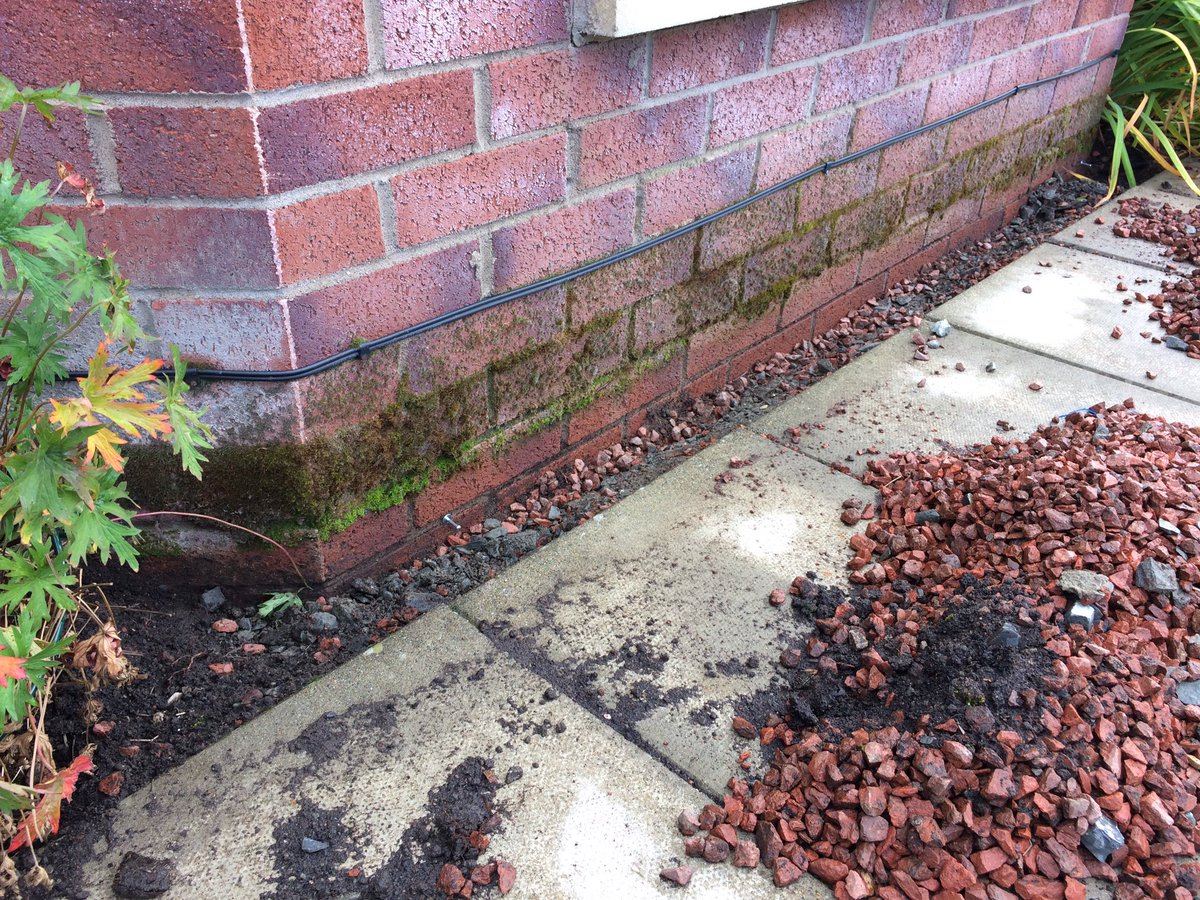 jillhall70's tweet photo. . @TaylorWimpey are digging around my house to work out how to fix the damp proof membrane that they built underground. The silver pins show the current level. https://t.co/wJHXTPTPWp