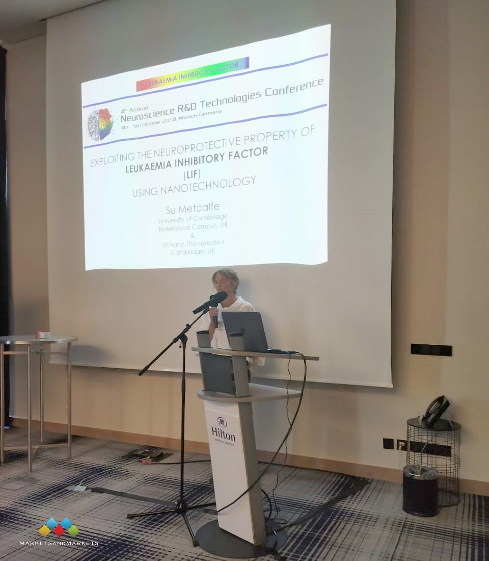 4th Annual Neuroscience R&amp;D Technologies Conference Day 2 Update - Su Metcalfe, Founder, <a href="/LIFNanoRx/">LIFNanoRx</a> speaking about Use of nanotechnology to deliver leukemia inhibitory factor, ”lif”, behind the blood-brain barrier #NeuroRnDConference

Conference Website - bit.ly/2lOof5x