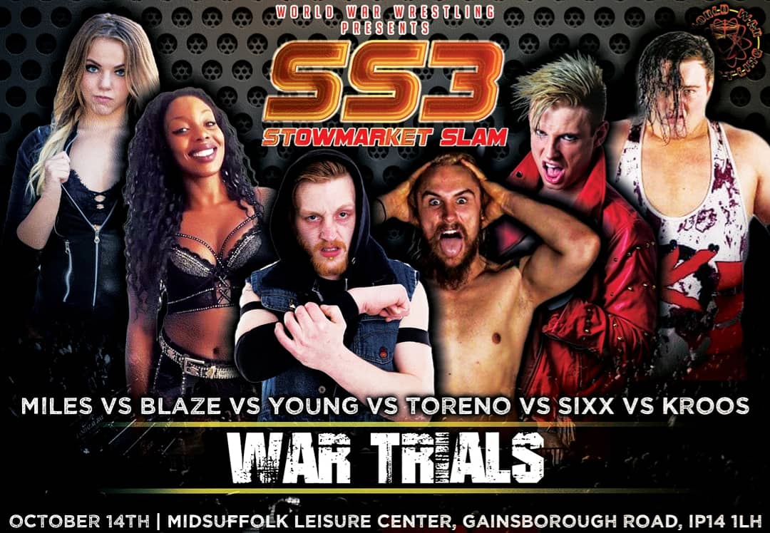 #Wartrials #britwrestling 
 #Stowmarketslam3 @maddison131444 vs @Mercedez_Blaze vs @ChosenOneAY vs Jack Toreno vs @KellySixxUK vs @willkroos 
@Suffolkdays @StowMercury @ipswichstar24 #Suffolk #ipswich #Stowmarket @SoSuffolk