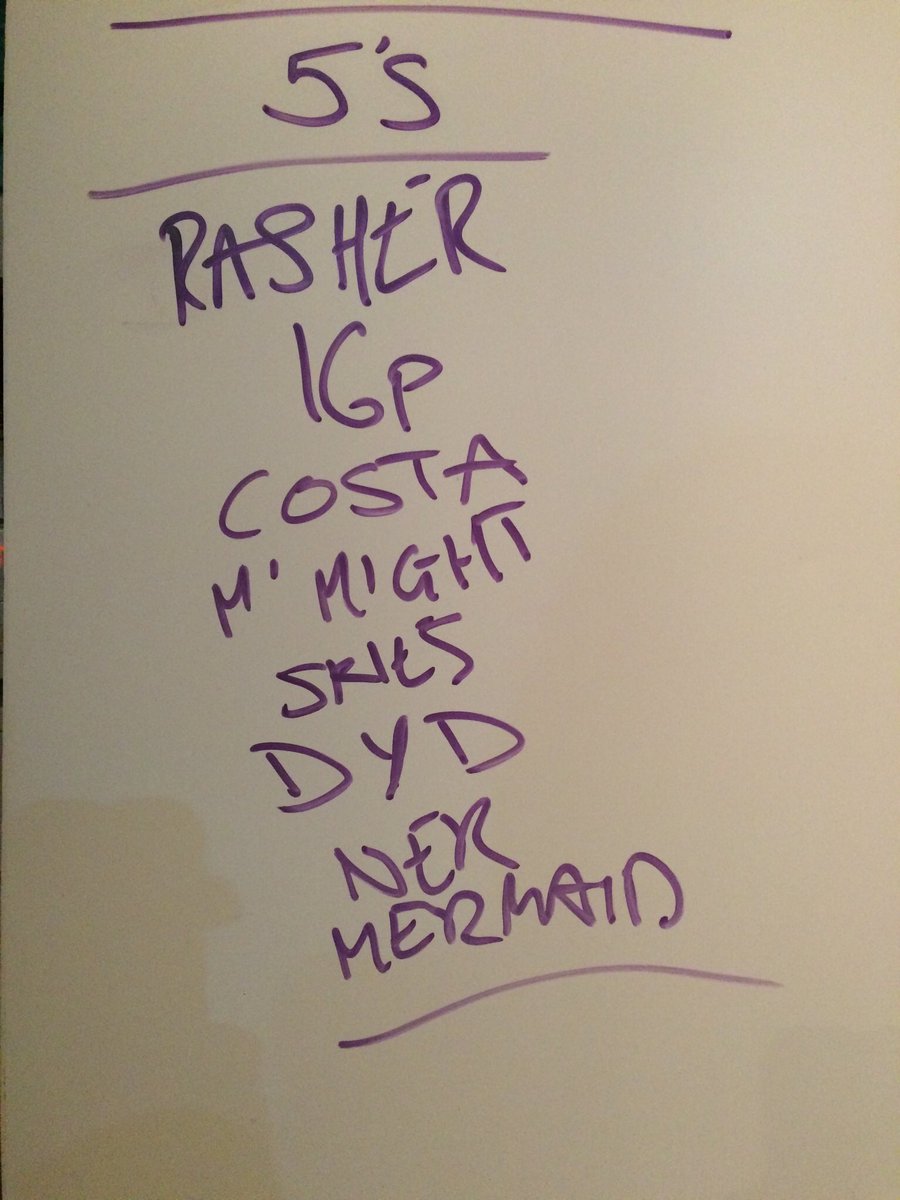 Interesting set list for tonight.