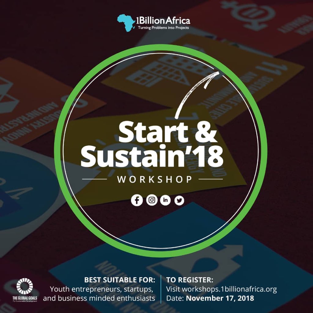 1billionafrica's tweet photo. Register and experience this for yourself - https://t.co/g93HkbszdA
#SASW18 #SDGs #yourbusines #yourproject #thrive #youth #entrepreneurship #africa #turningProblemsIntoProject #vision #workshop #innovation #sacrifice #GlobalGoals #2030 #leadership #business #forProfit #1BA https://t.co/006kHTWxYI