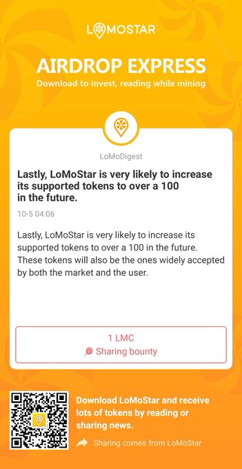 Download LoMoStar and immediately participate in reading mines click https://t.co/9GTH8QeOiu to download