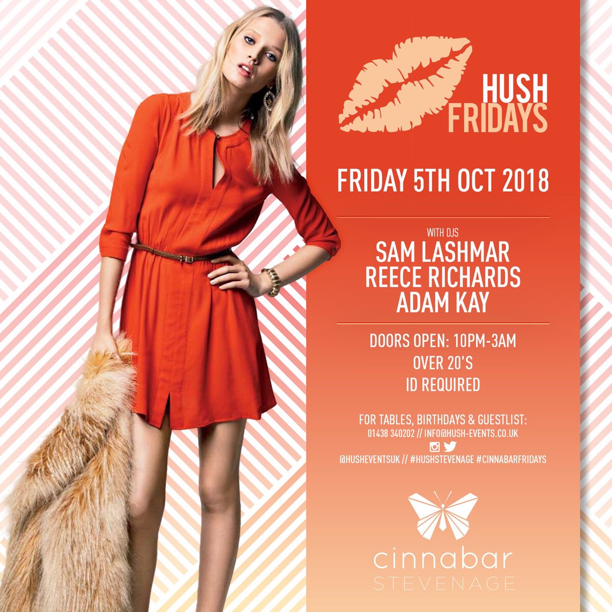 HUSH FRIDAYS TONIGHT! 😝

<a href="/CinnabarHrtford/">Cinnabar Hertford</a> from 9pm alongside <a href="/GETDOWNONITUK/">GET DOWN ON IT</a> + DJ’s <a href="/oneilmcd/">O'Neil McDowall</a> <a href="/DarrellPrivett1/">Darrell Privett</a> <a href="/Dj_Adam_kay/">kay</a> 🎶

<a href="/CinnabarOldStv/">Cinnabar Old Stevenage</a> from 10pm w/ DJ’s <a href="/Sam_Lashmar/">Sam</a> <a href="/ReeceRichardsdj/">Reece Richards</a> <a href="/Dj_Adam_kay/">kay</a> 🍾

We’ve got the Friday feeling! 🙌