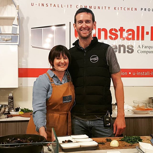 @line_and_label + <a href="/myersseafood/">Myers Seafood</a> rocking the stage at @adelcentralmarket for a cooking demonstration! Love seeing local EP Businesses showcasing our region!  #showusyourmussles #myersseafood #lineandlabel
