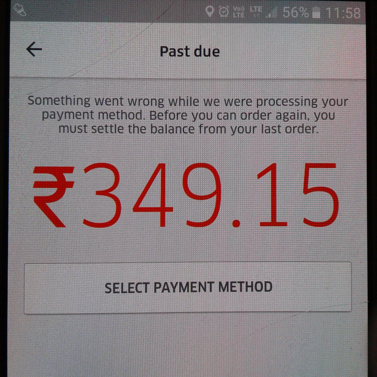 4dailypurpose's tweet photo. @Uber_Support 
Hello Uber Eats,
I paid by cash to the UBER eats delivery person but payment showing past due
Rs 349.15 
my email : 4dailypurposeonly@gmail.com https://t.co/fyUbcxWca2